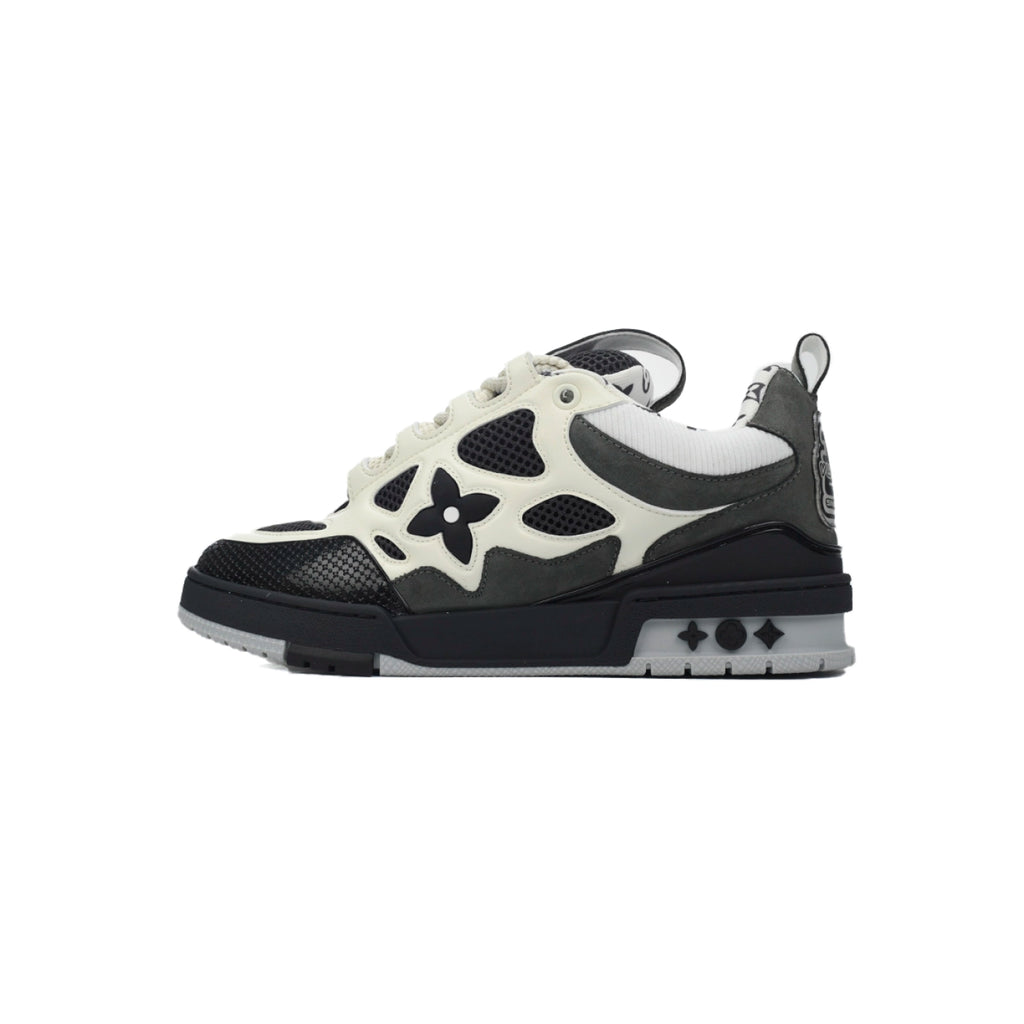 Louis Vuitton Leather lace up Fashionable Board Shoes Black Gray