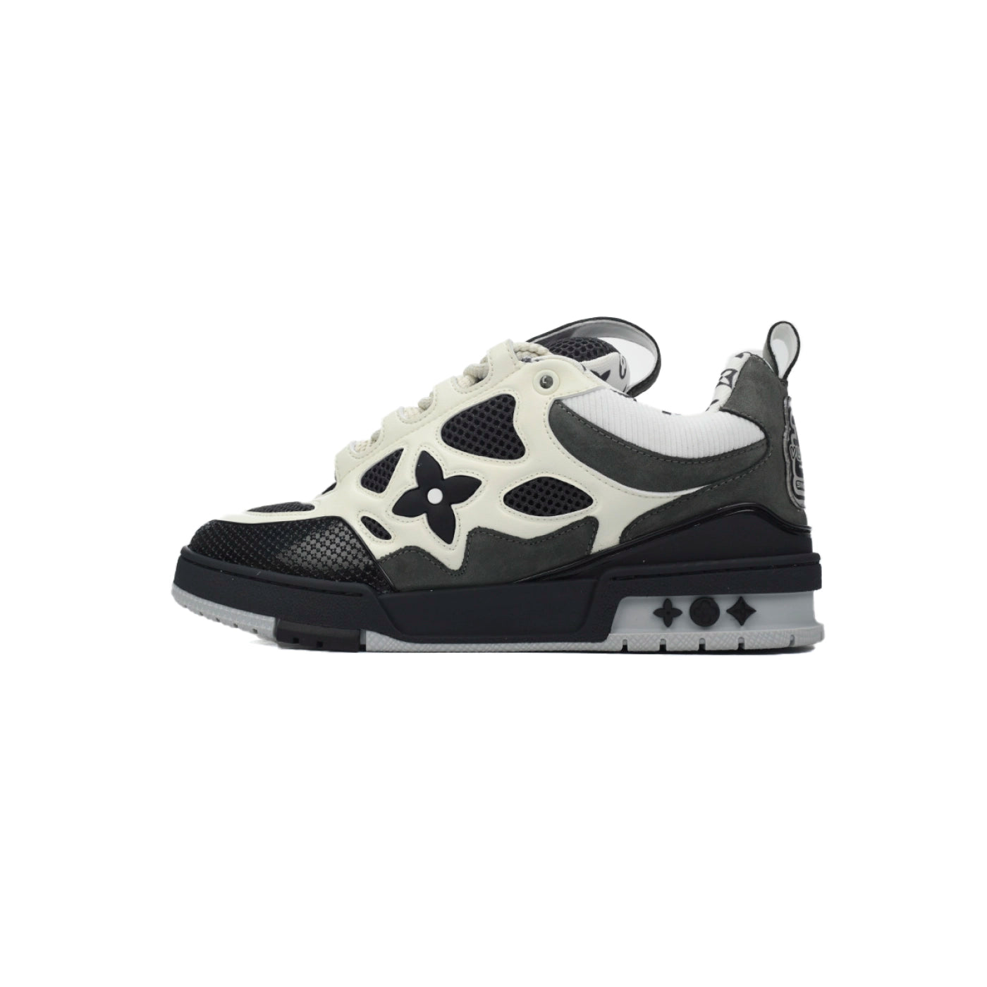 Louis Vuitton Leather lace up Fashionable Board Shoes Black Gray