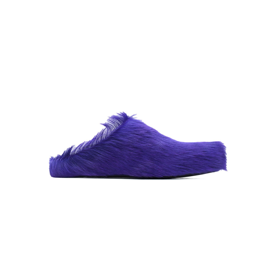 Marni Long-hair Calfskin Fussbett Sabot Purple