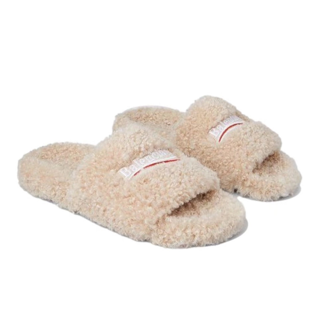 Balenciaga Furry Slide Beige