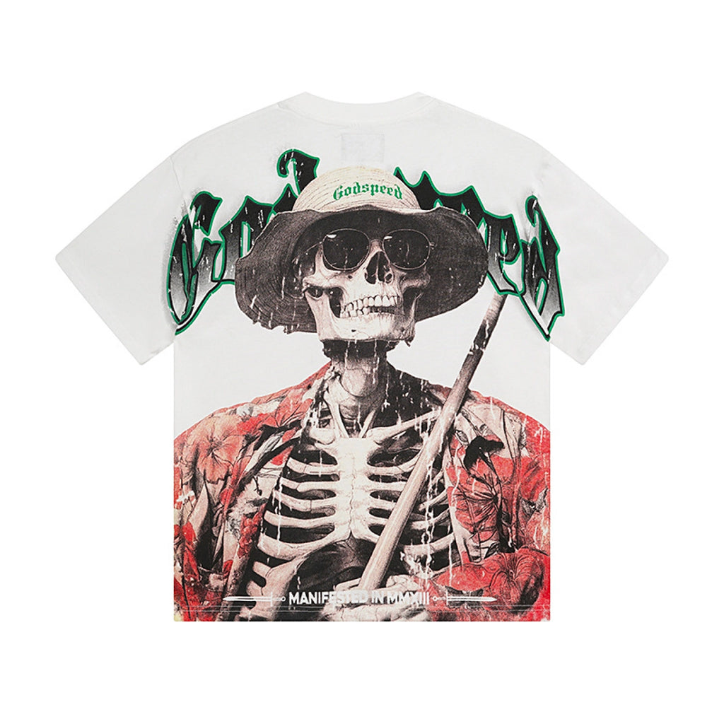 Godspeed T-shirt  white skeleton