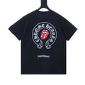 Chrome Hearts Rolling Stones Horseshoe Red Tongue Print Short-Sleeve T-Shirt black