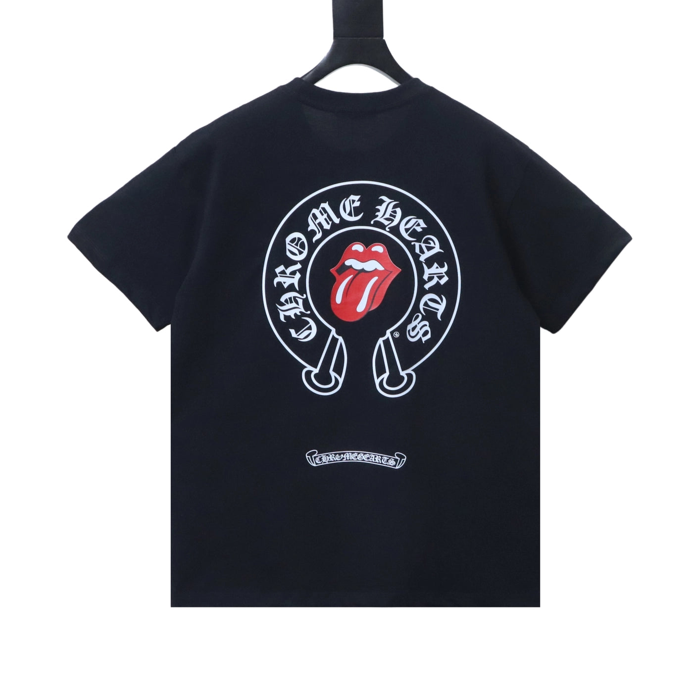 Chrome Hearts Rolling Stones Horseshoe Red Tongue Print Short-Sleeve T-Shirt black