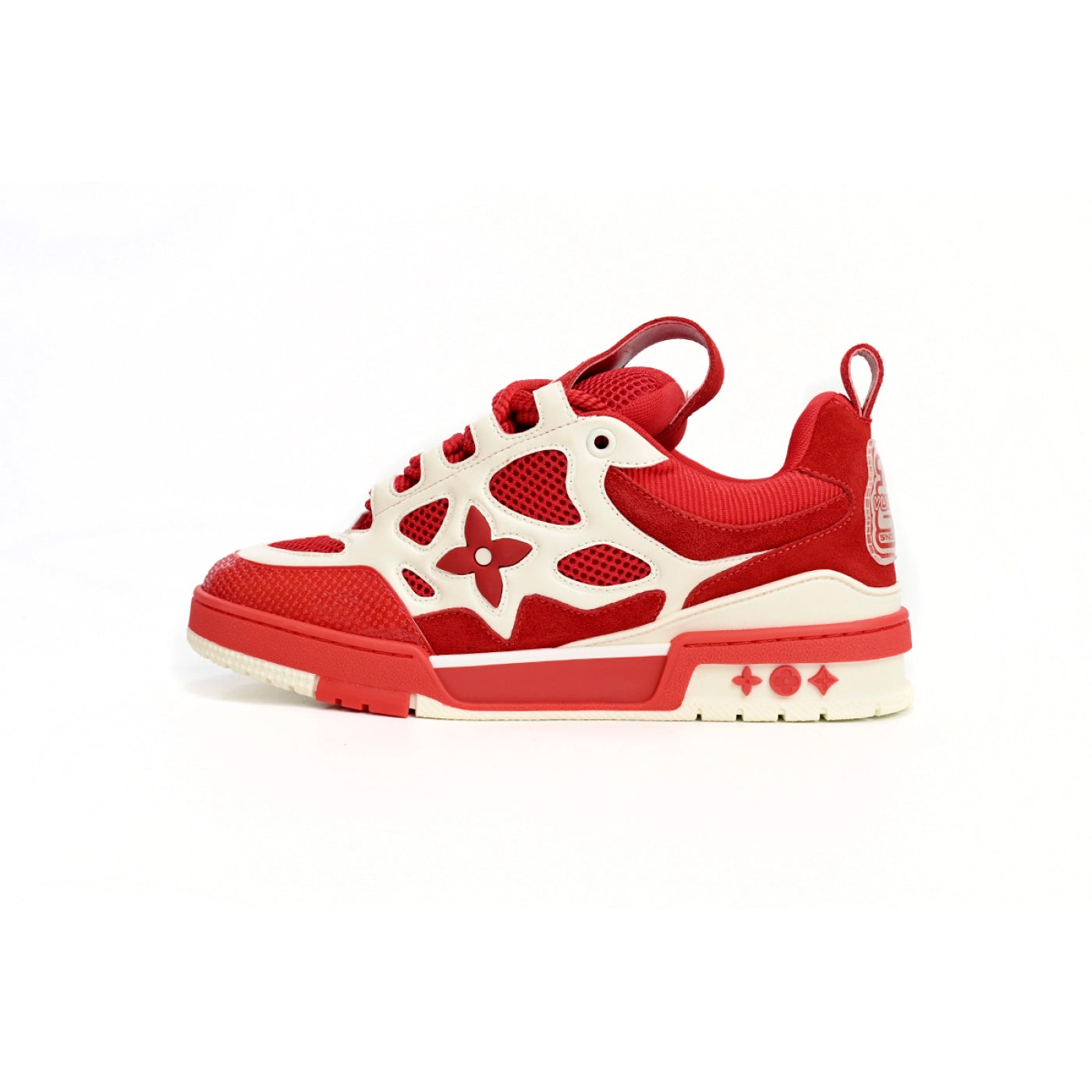 Louis Vuitton Leather lace up Fashionable Board Shoes Red