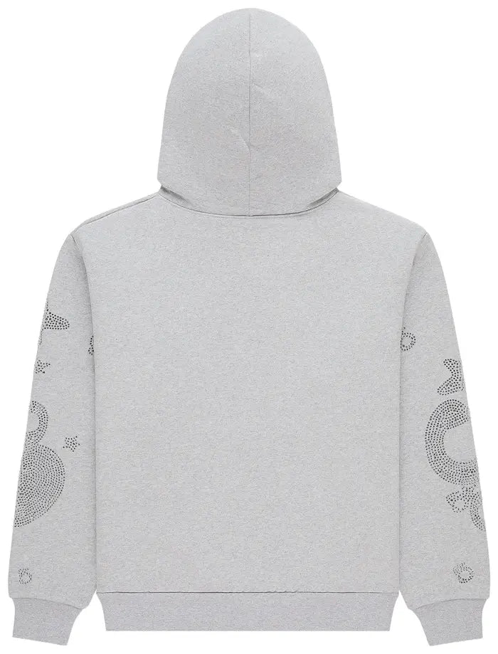 Sp5der Rhinestone Beluga Hoodie 'Heather Grey'