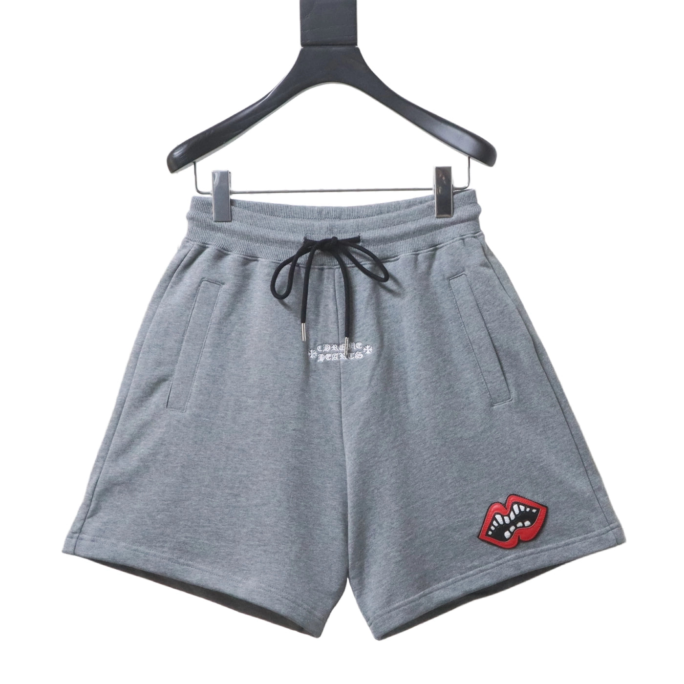 Chrome Hearts Red Tongue Patch Embroidered Shorts grey