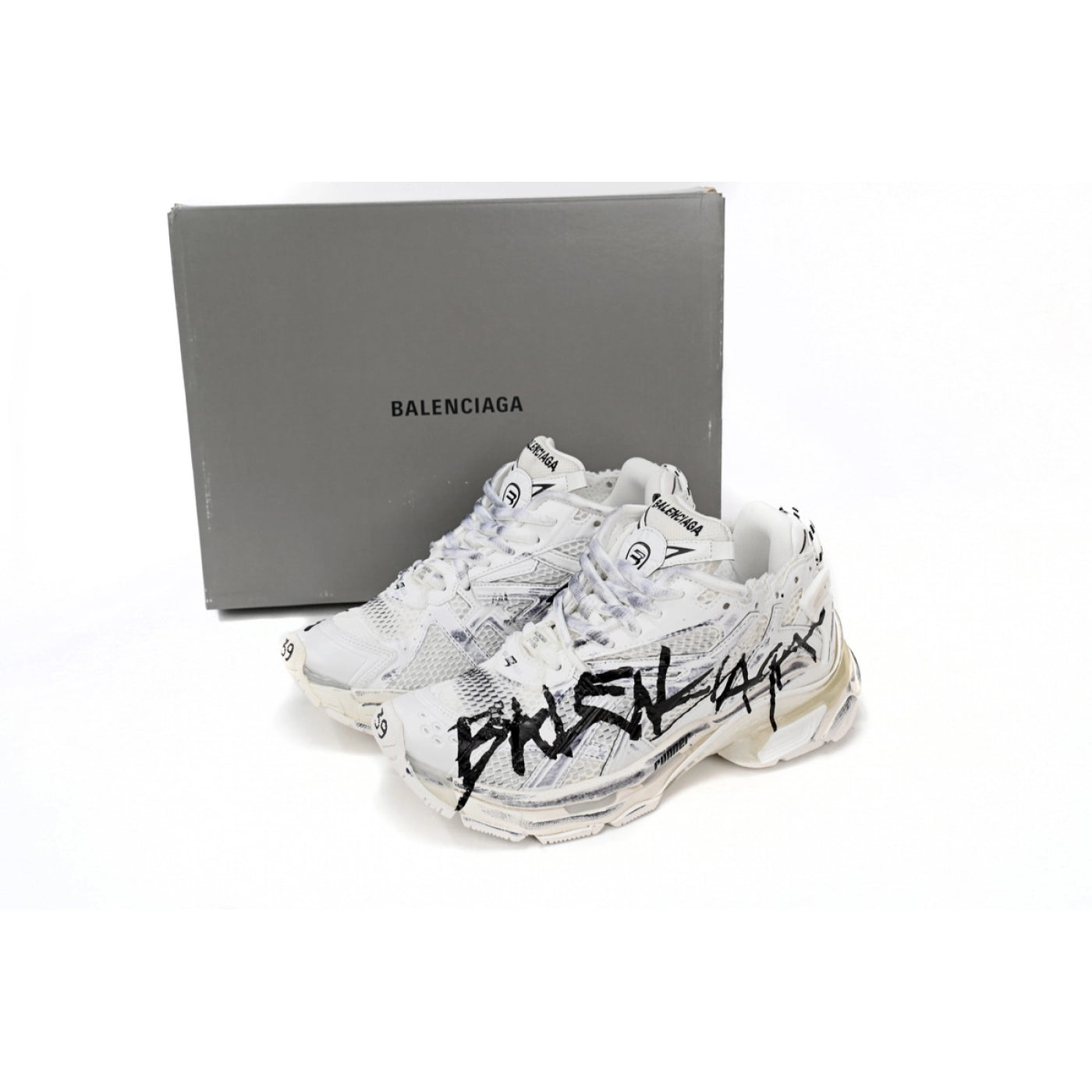 Balenciaga Runner White And Black Characters