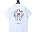 Chrome Hearts  Rolling Stones Horseshoe Red Tongue Print Short-Sleeve T-Shirt white