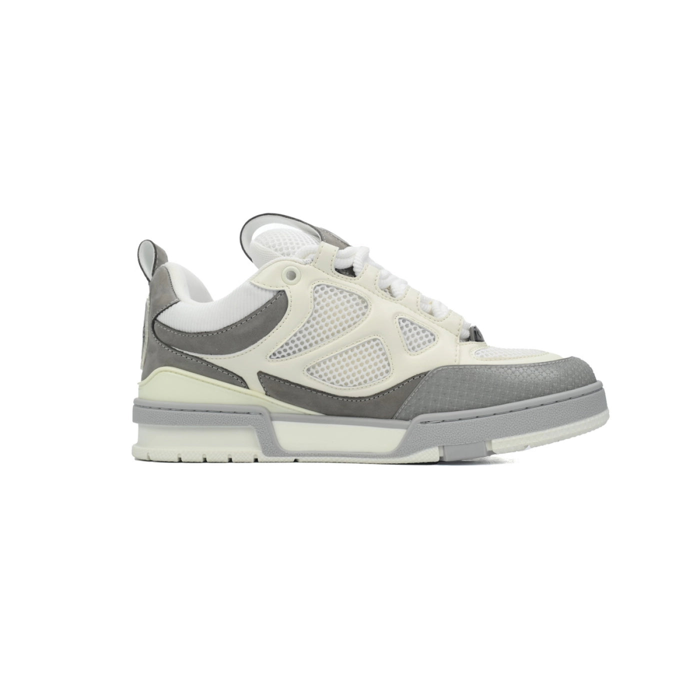 Louis Vuitton Leather lace up Fashionable Board Shoes White