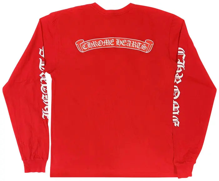 Chrome Hearts Scroll Label Long-Sleeve 'Red'