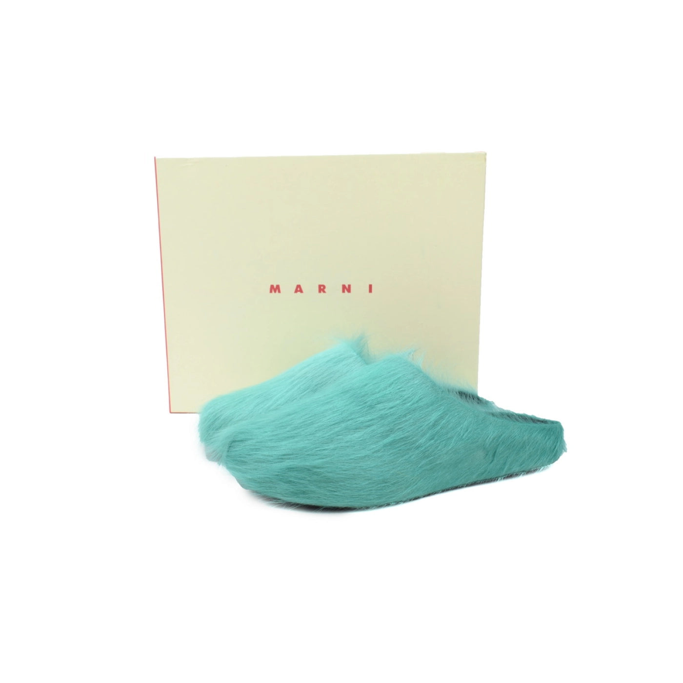 Marni Long-hair Calfskin Fussbett Sabot Dark Green