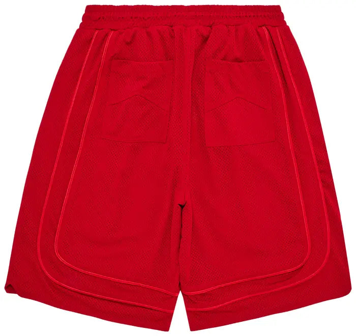 Rhude Baggy Mesh Collegiate Logo Shorts 'Red'