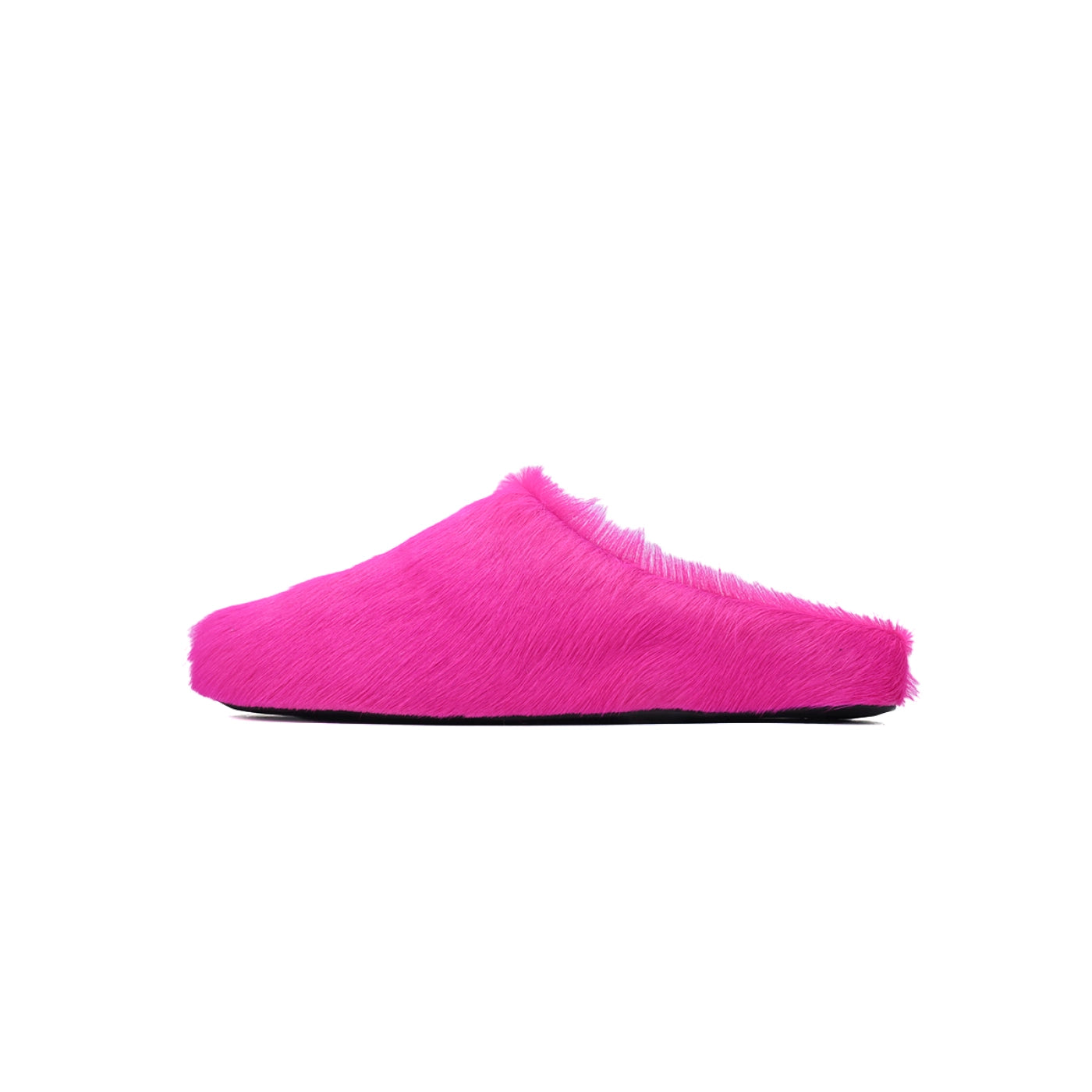 Marni Long-hair Calfskin Fussbett Sabot Rose Red