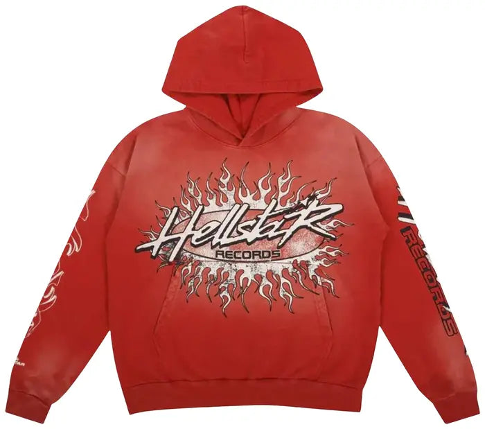 Hellstar Greatest Hits Records Hoodie 'Red'