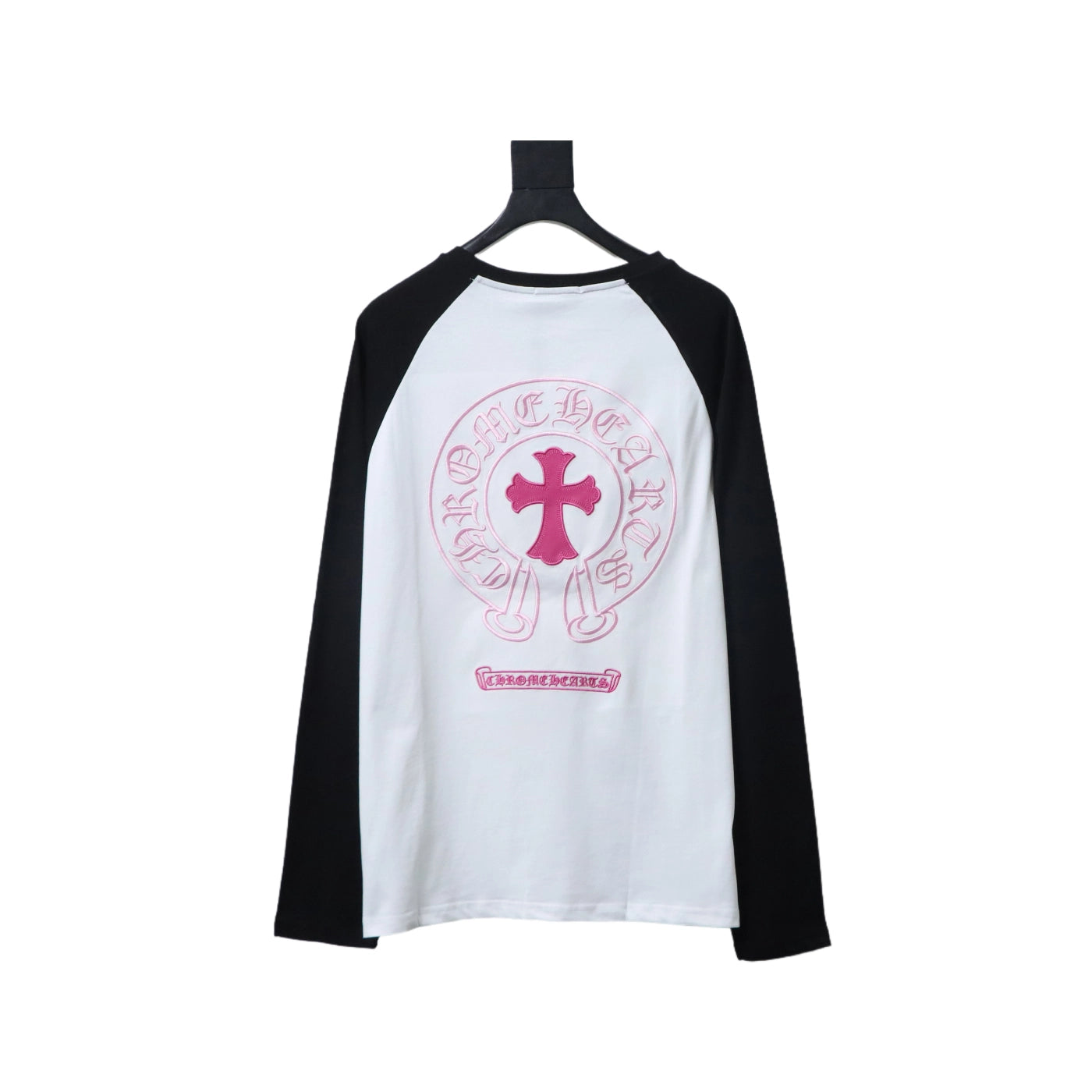 Chrome Hearts Black and White Patchwork Pink Embroidered Horse Hooves t-shirt