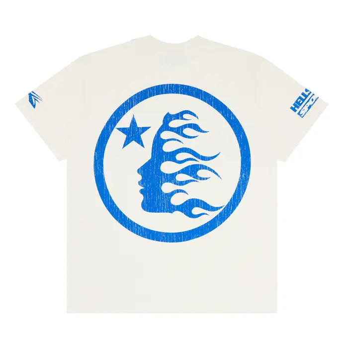 Hellstar Beat Us! T-Shirt 'White/Blue'