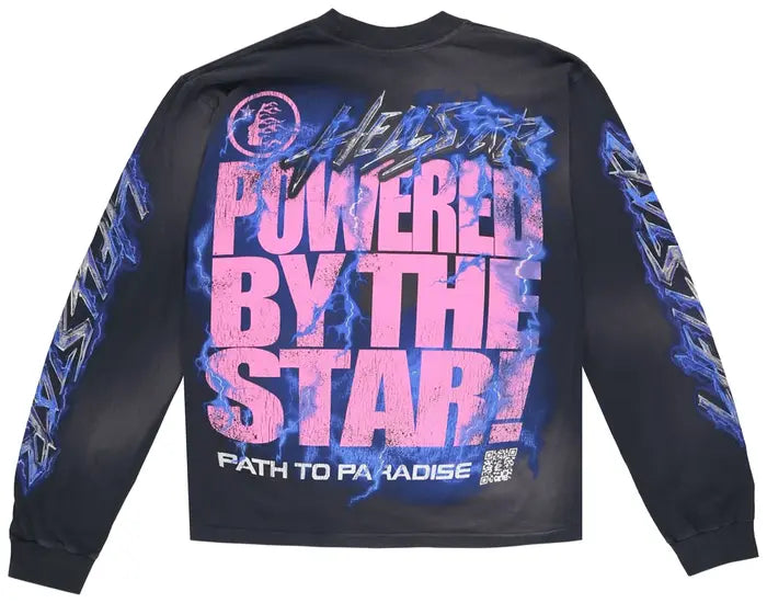 Hellstar Powered By The Star Long-Sleeve T-Shirt 'Black/Purple'