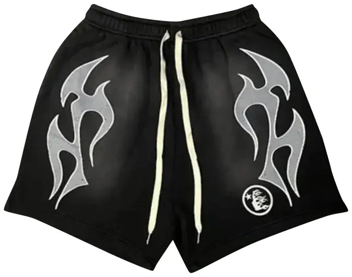 Hellstar Flame Shorts 'Black/Grey'
