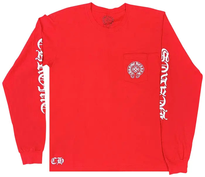 Chrome Hearts Scroll Label Long-Sleeve 'Red'