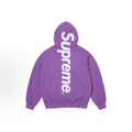 Supreme Satin Appliqué Hoodie Sweatshirt purple