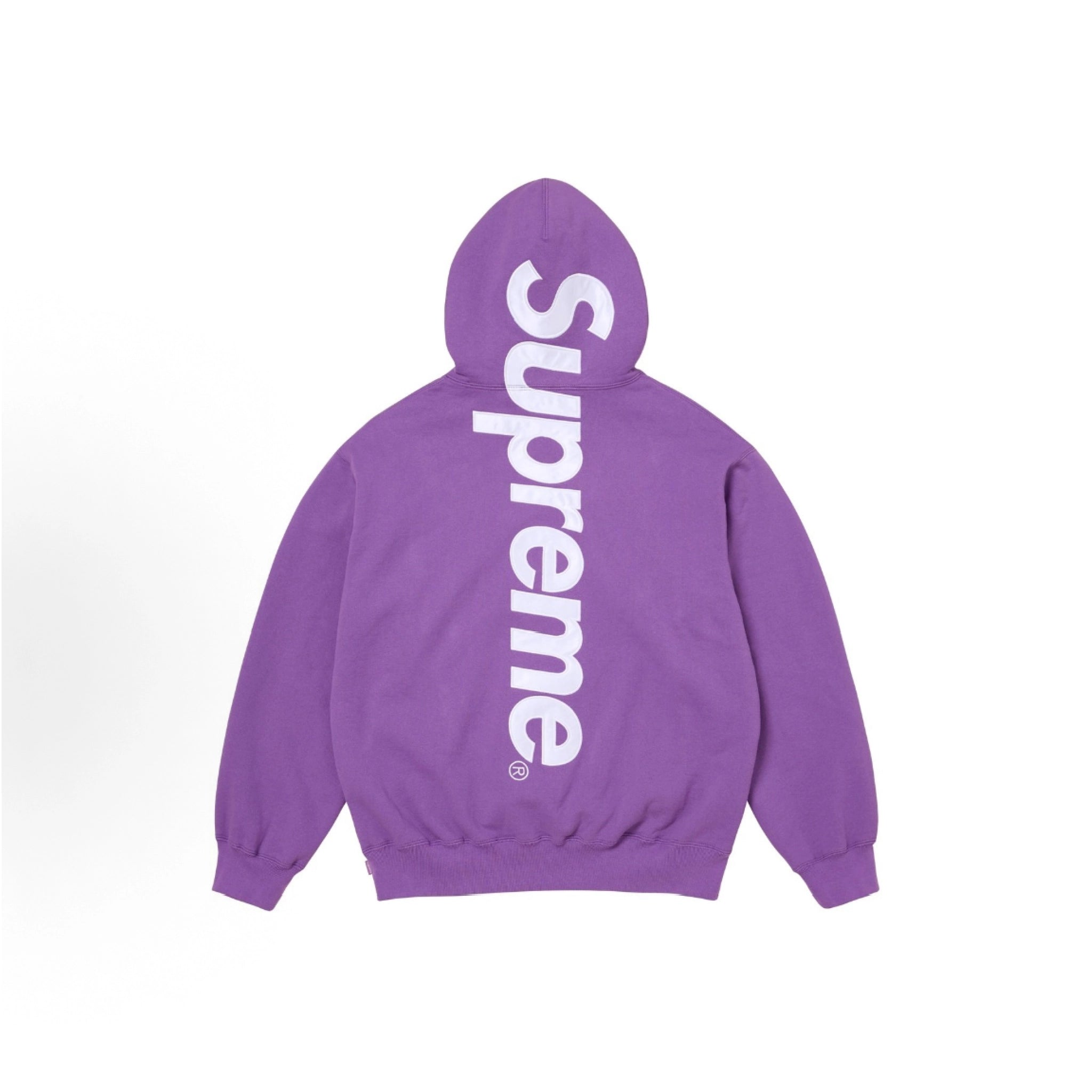 Supreme Satin Appliqué Hoodie Sweatshirt purple