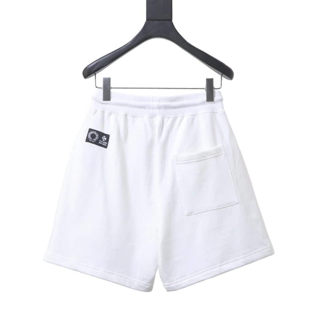 Chrome Hearts  Red Tongue Patch Embroidered Shorts white