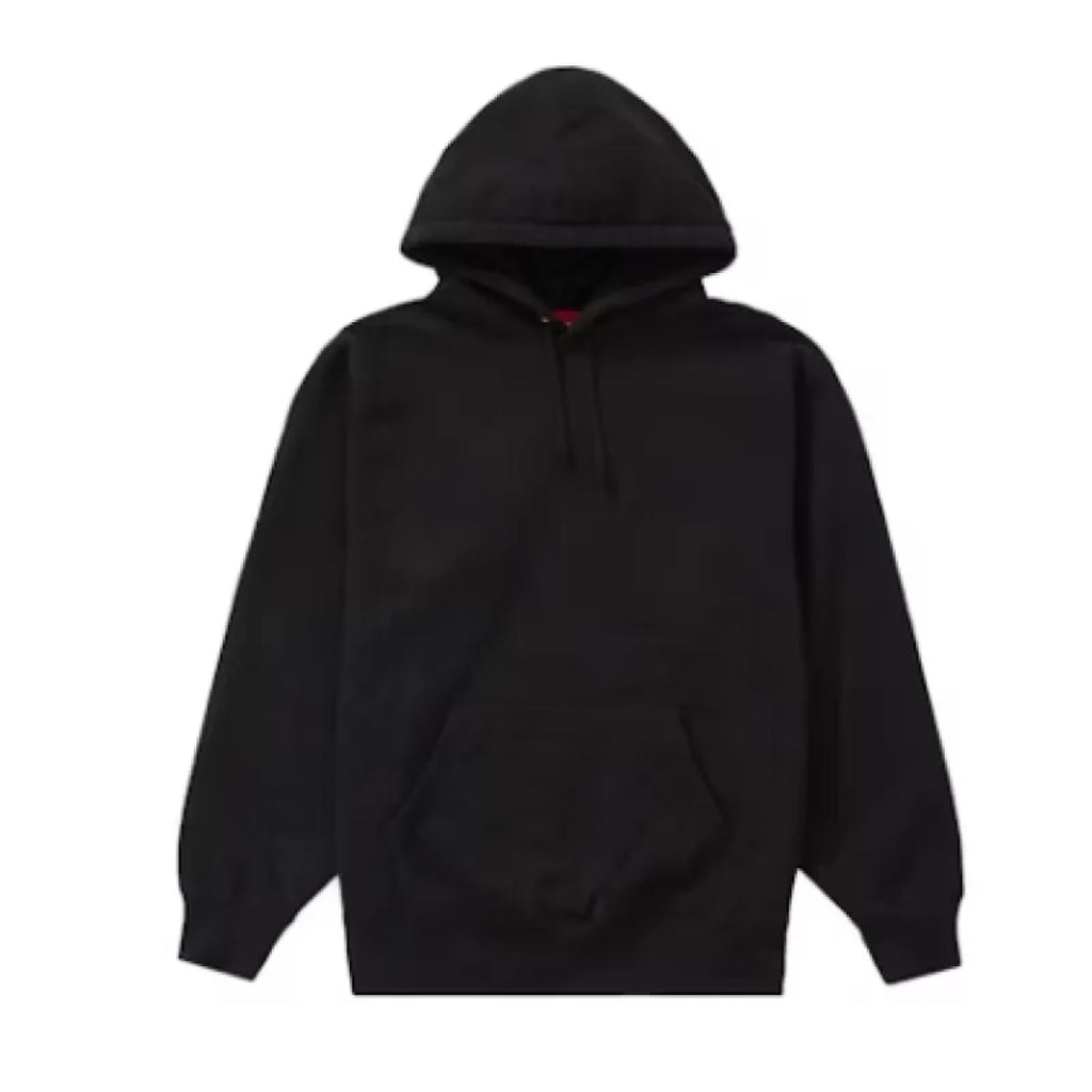 Supreme Satin Appliqué Hoodie Sweatshirt Black