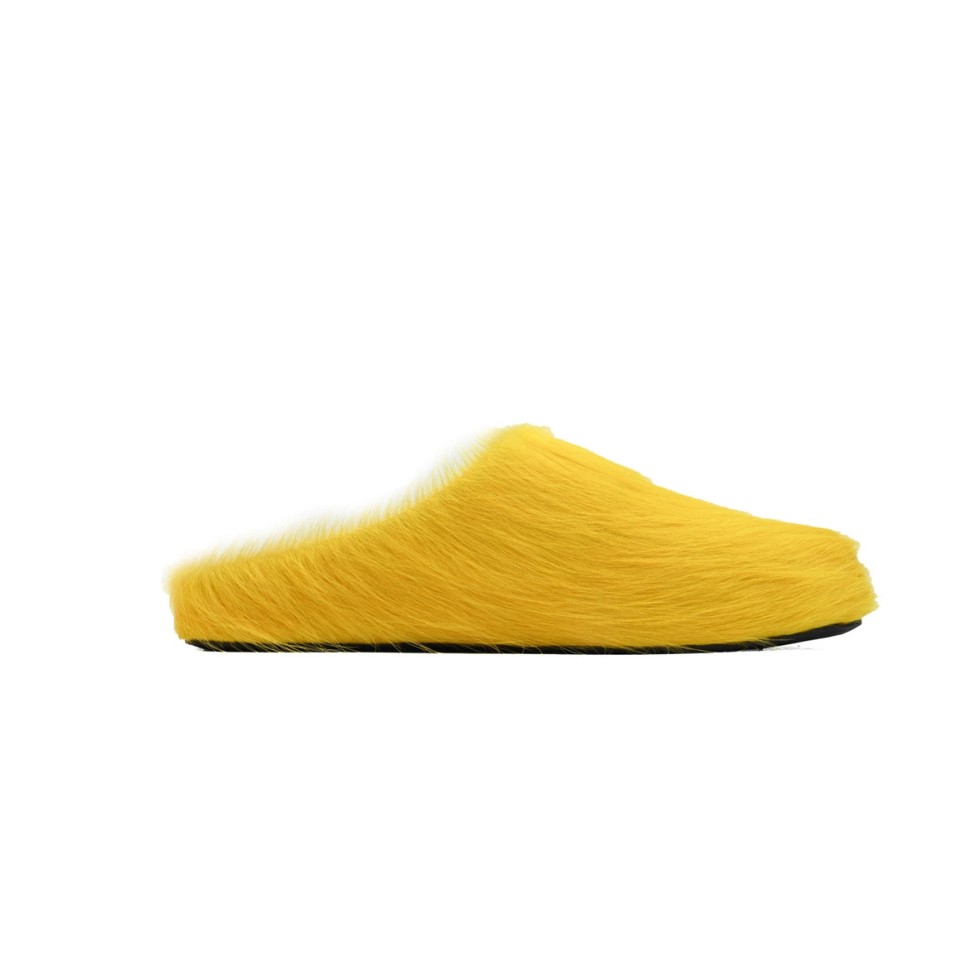 Marni Long-hair Calfskin Fussbett Sabot Yellow