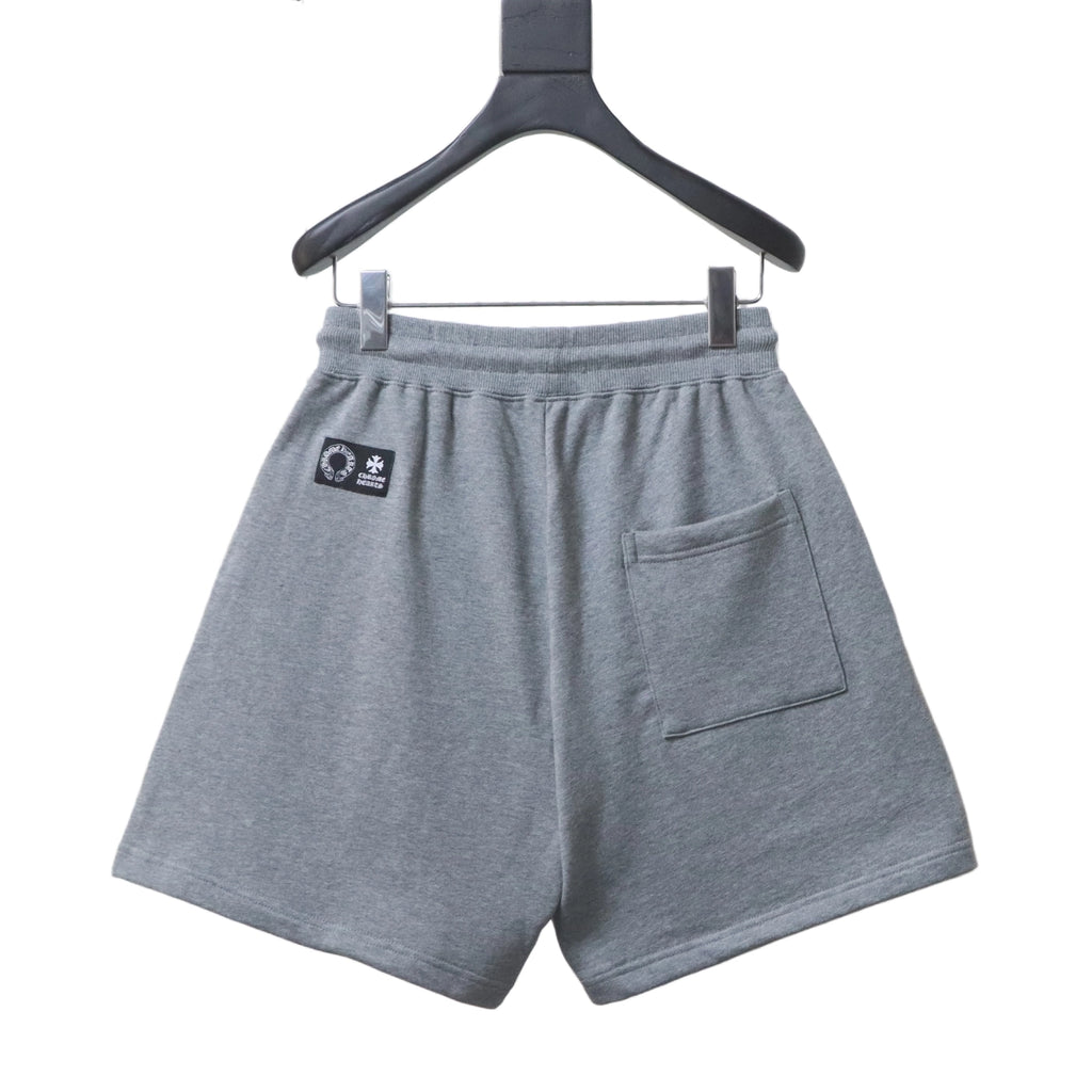Chrome Hearts Red Tongue Patch Embroidered Shorts grey
