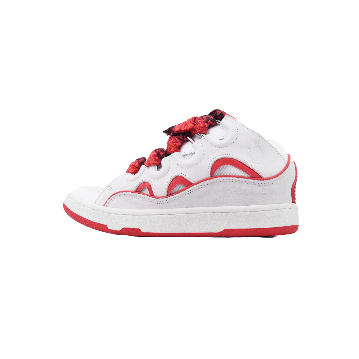Lanvin Leather Curb White Red