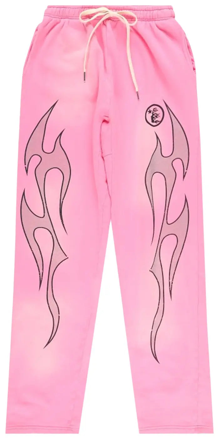 Hellstar Flame Sweatpants 'Pink/Silver'