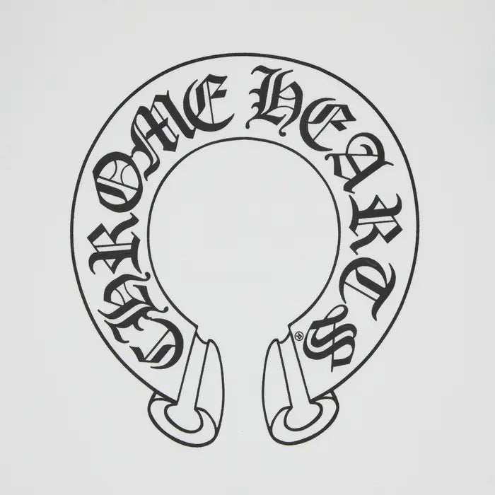 Chrome Hearts Horseshoe Neck Logo 3/4 Shirt 'Black/White'