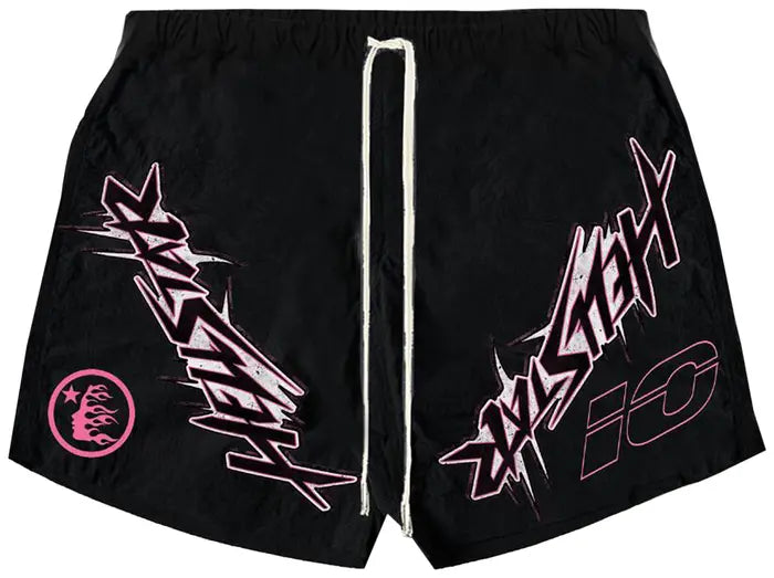 Hellstar Waxed Nylon Athletic Shorts 'Black'