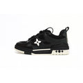 Louis Vuitton Leather lace up Fashionable Board Shoes Black