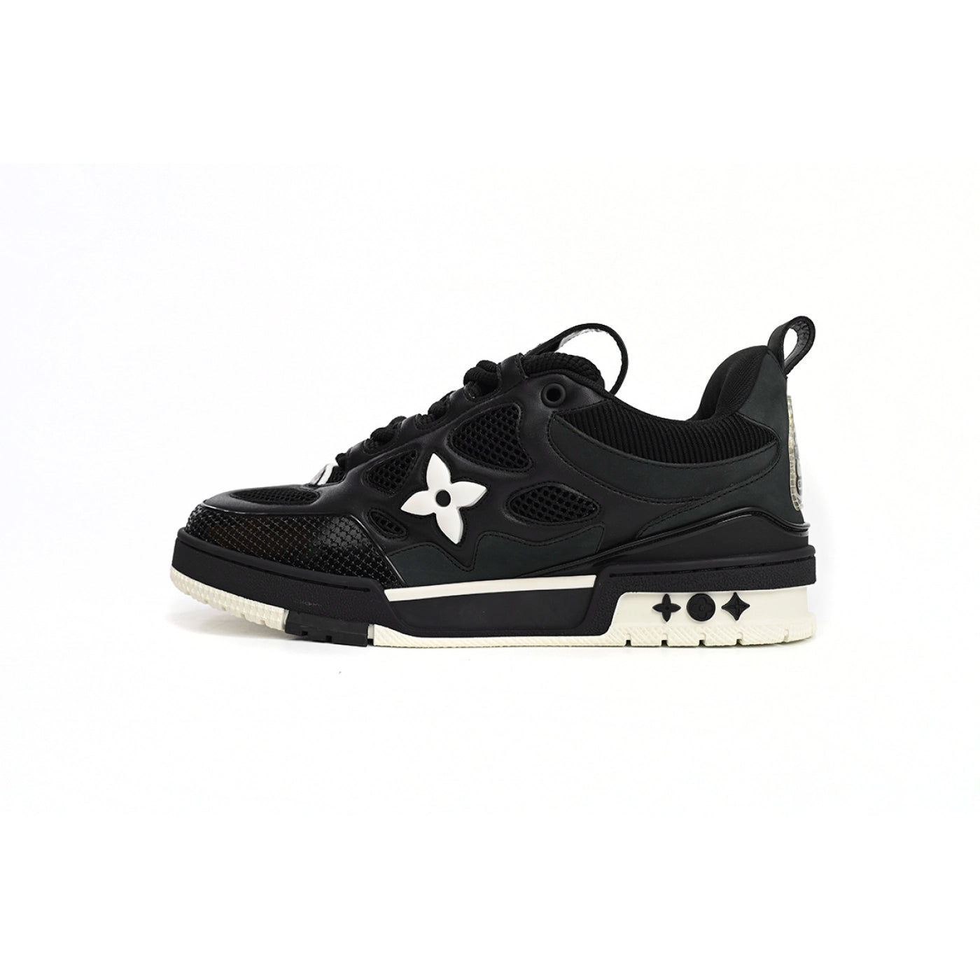 Louis Vuitton Leather lace up Fashionable Board Shoes Black