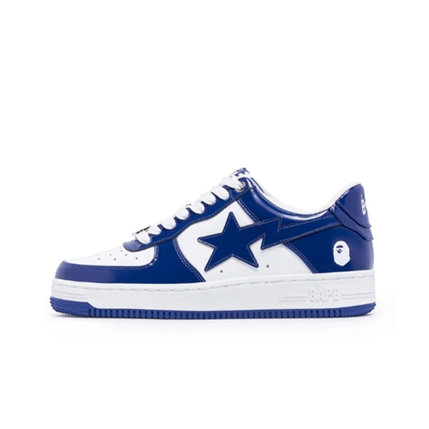 A Bathing Ape Bape StaPatent Leather White Blue