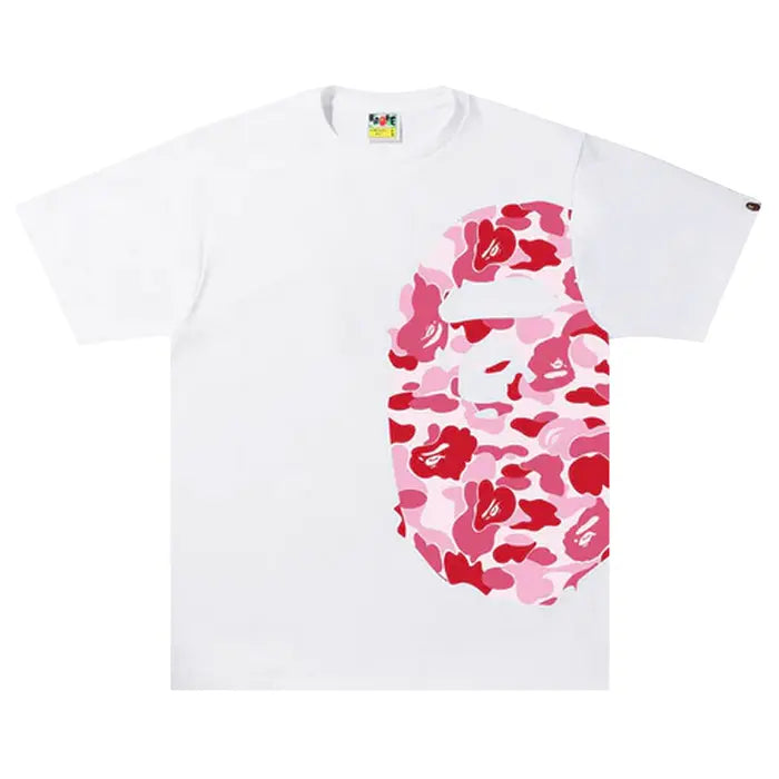 BAPE ABC Camo Side Big Ape Head Tee 'White Pink'