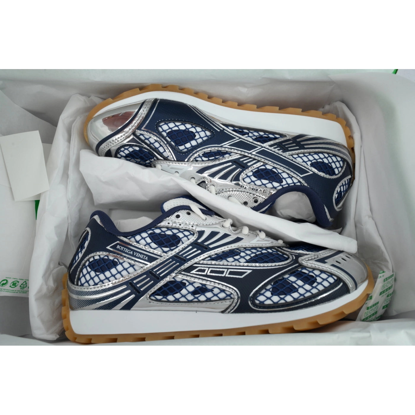 Bottega Veneta Orbit Deep Blue Silver shoes