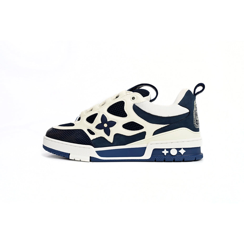 Louis Vuitton Leather lace up Fashionable Board Shoes Blue