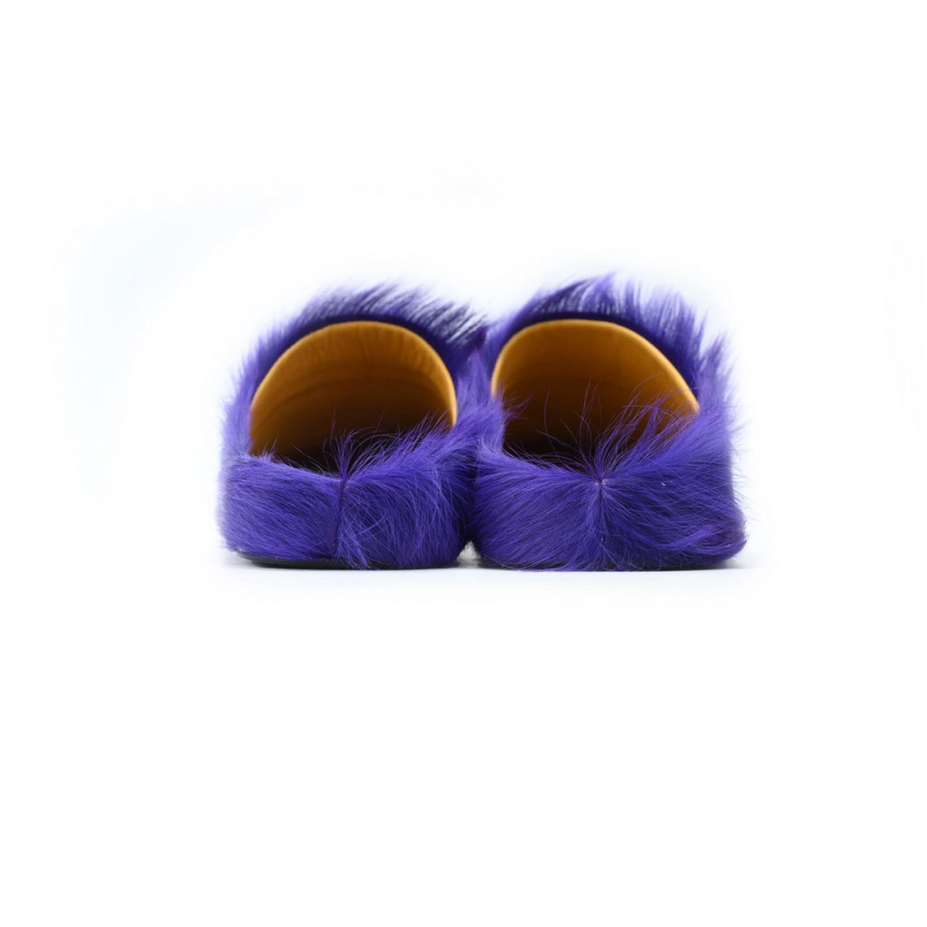 Marni Long-hair Calfskin Fussbett Sabot Purple