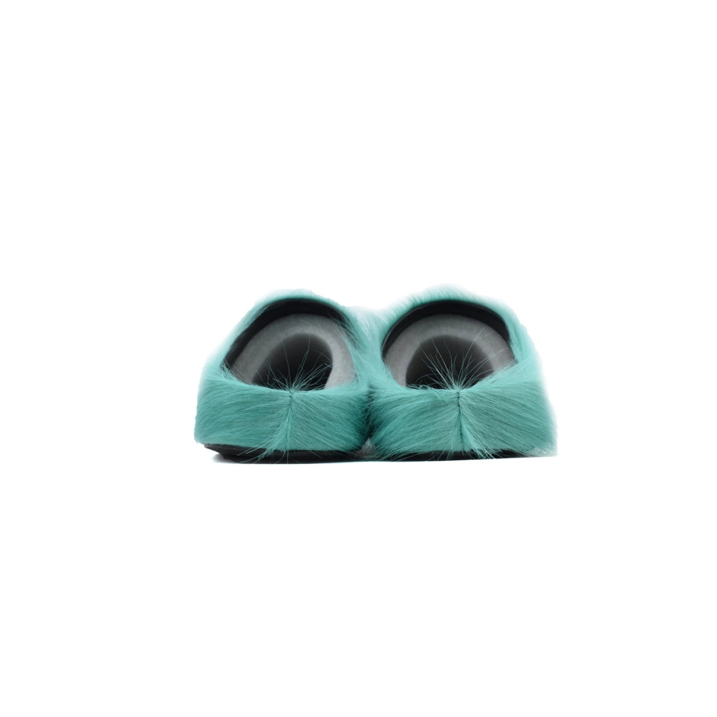 Marni Long-hair Calfskin Fussbett Sabot Dark Green