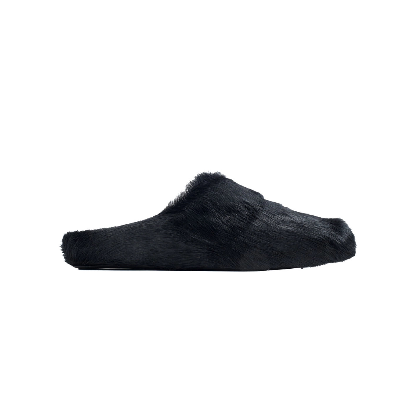 Marni Long-hair Calfskin Fussbett Sabot Black