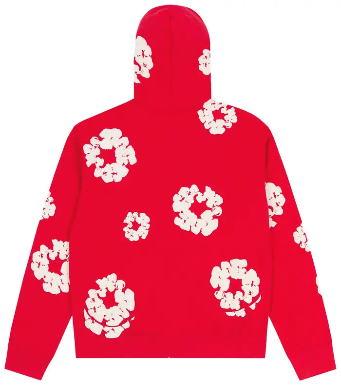Denim Tears Cotton Wreath Zip Hoodie 'Red'
