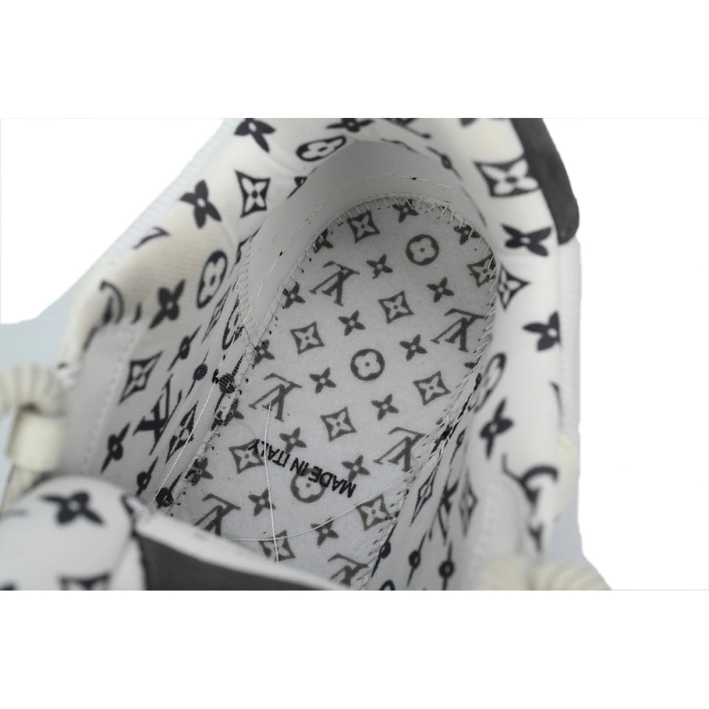 Louis Vuitton Leather lace up Fashionable Board Shoes Black Gray