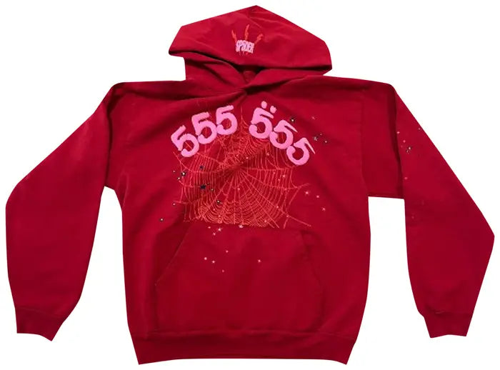 Sp5der Number 555 Hoodie 'Red'