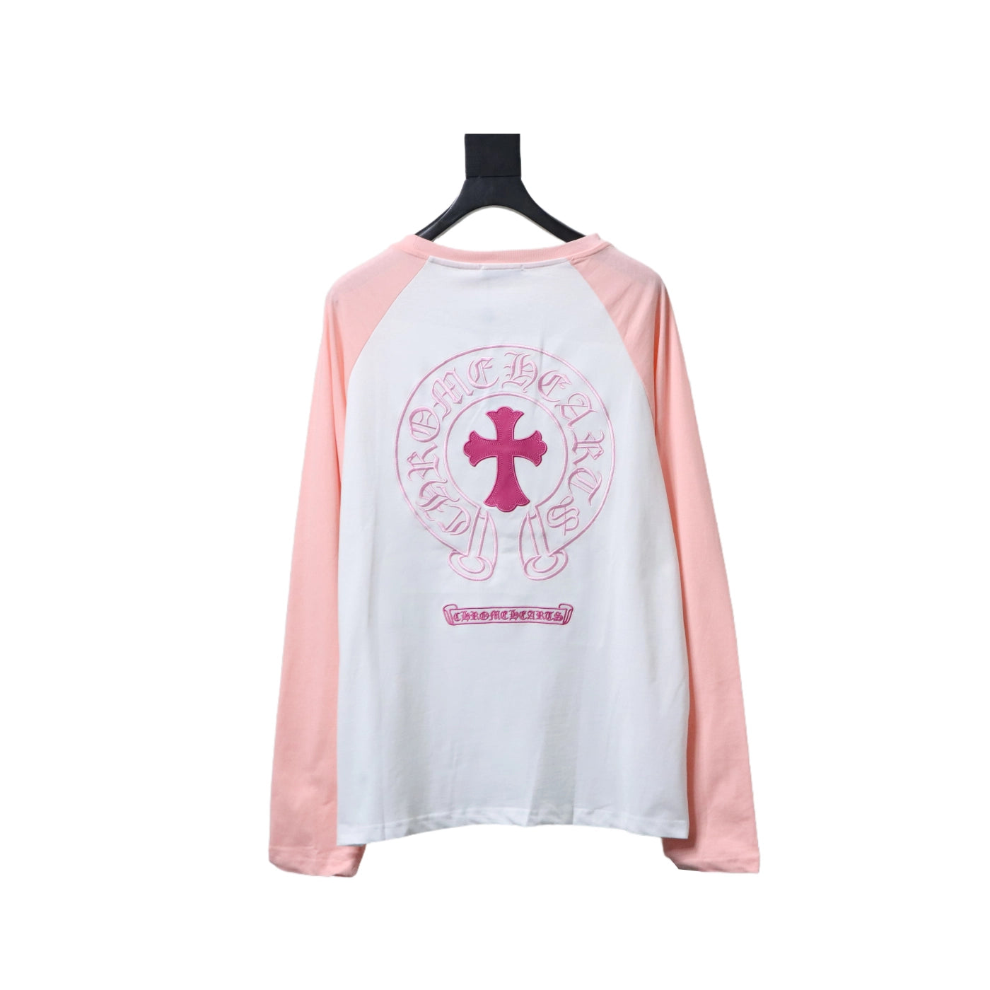 Chrome Hearts White and Pink Patchwork Pink Embroidered Horse Hooves t-shirt