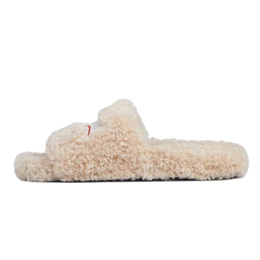 Balenciaga Furry Slide Beige