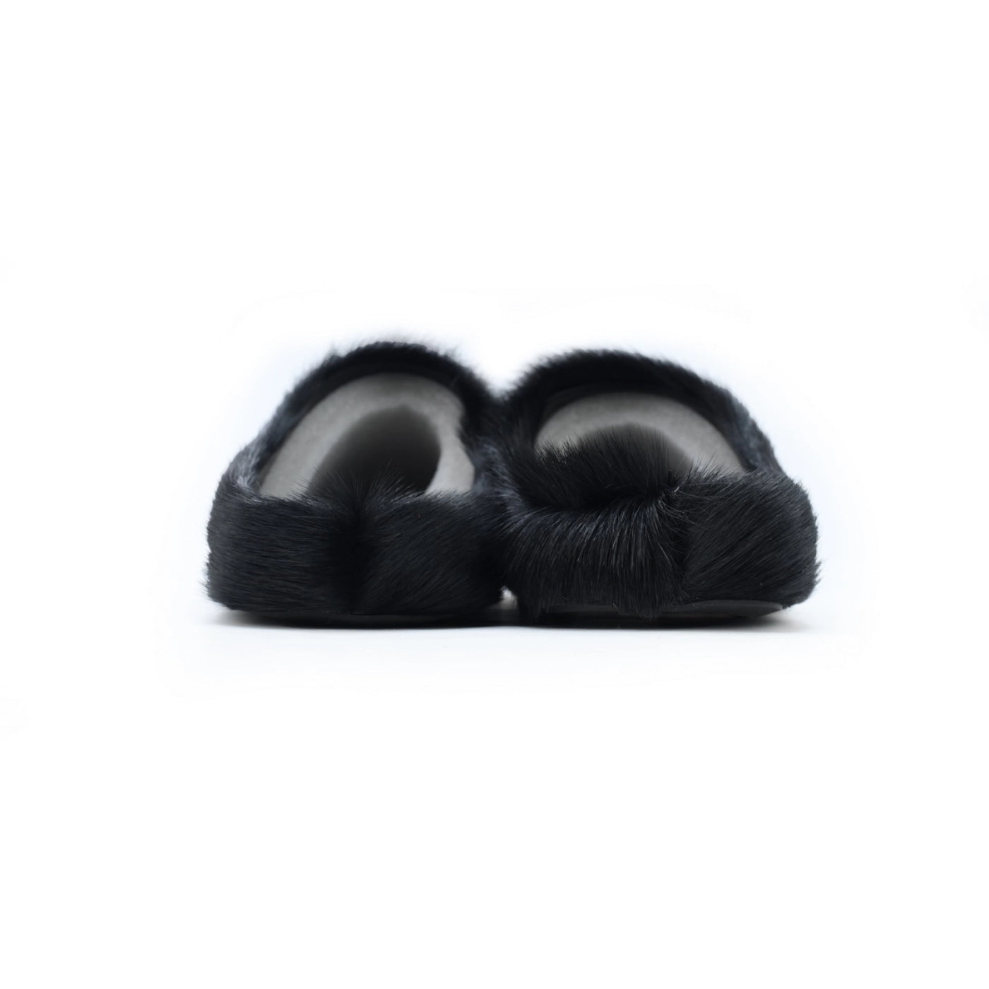 Marni Long-hair Calfskin Fussbett Sabot Black