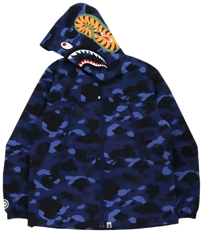 BAPE Color Camo Shark Hoodie Jacket 'Navy'