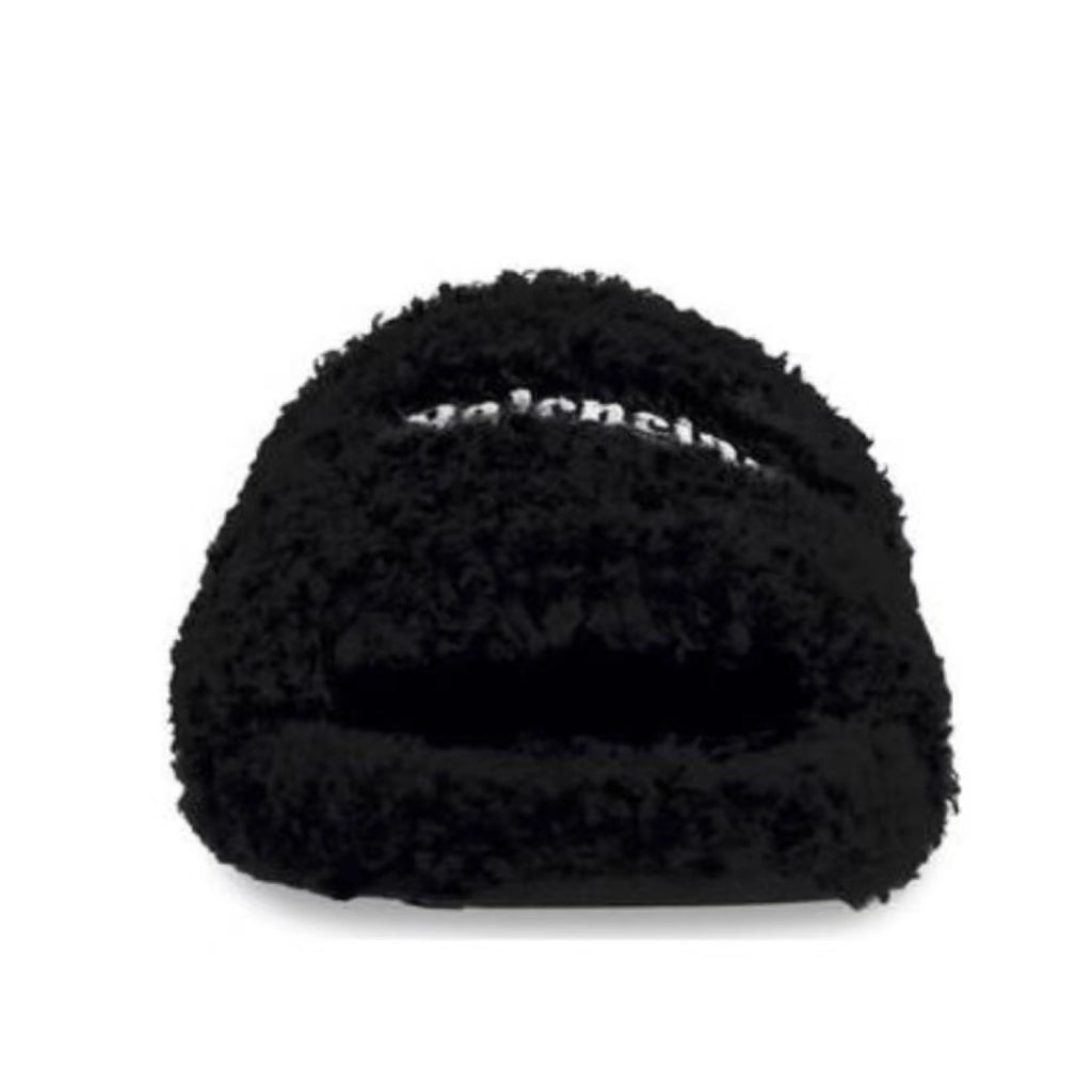 Balenciaga Furry Slide Black
